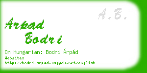 arpad bodri business card