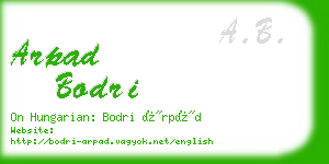 arpad bodri business card